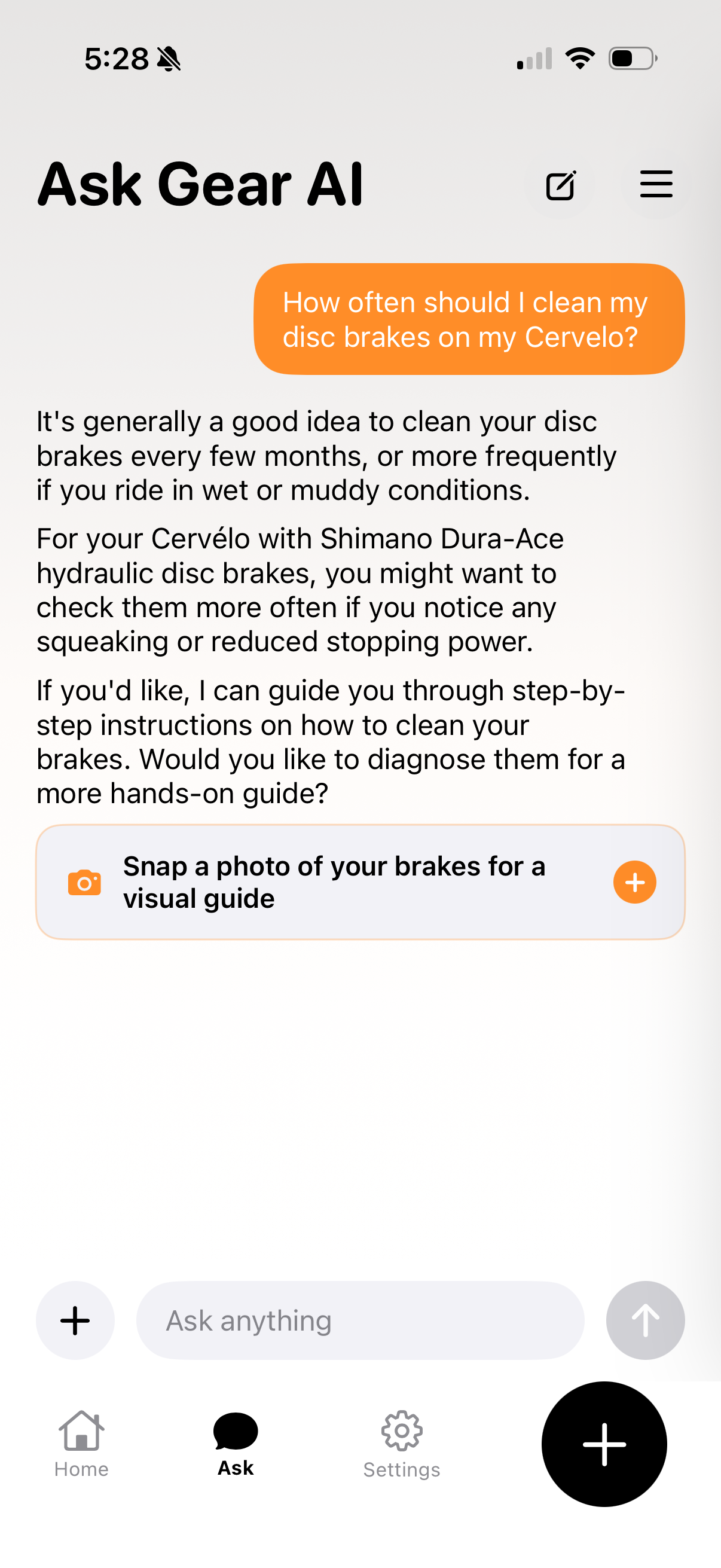 AI Chat conversation